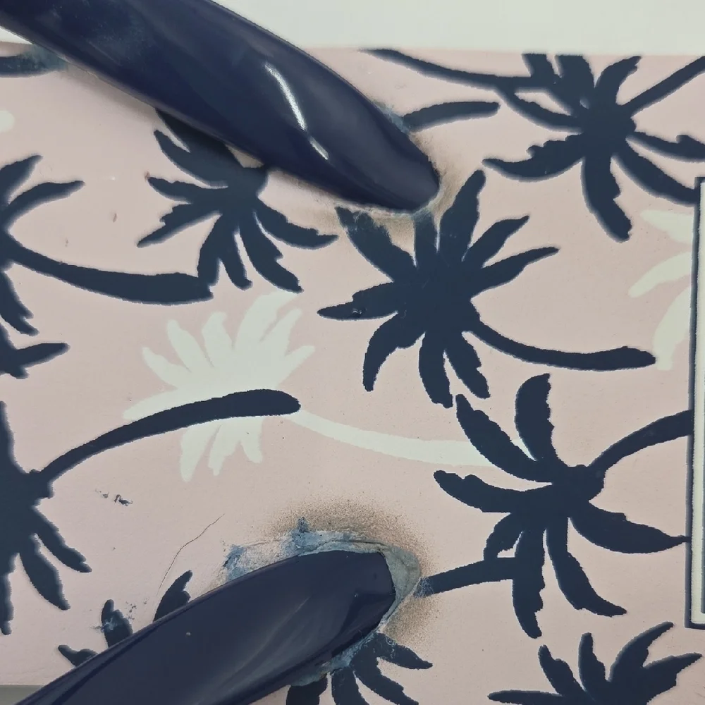 Kate Spade Navy and Pink Palm Sandals